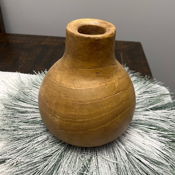 Decorative Solid Wood Rustic Vase - Picture 2 of 4